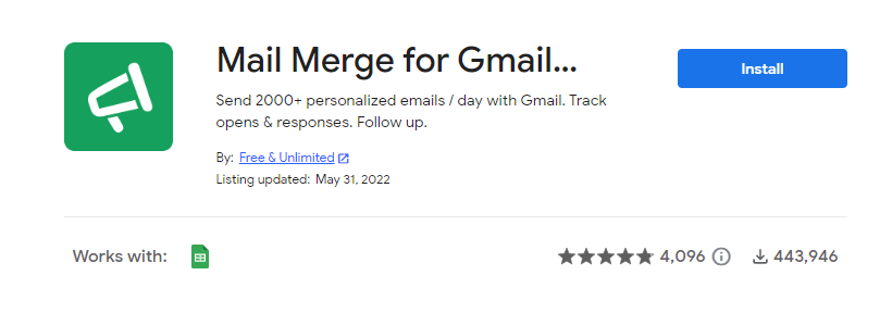 Mail Merge for Gmail on the Google Workspace Marketplace